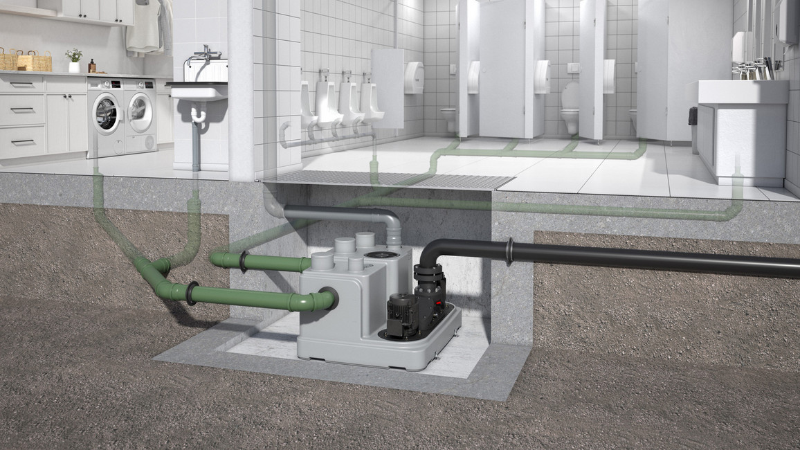 Für Situationen mit sehr hohen Anforderungen an die Leistungsfähigkeit der Hebeanlage hat ACO Haustechnik die neue Doppelpumpen-Hebeanlage ACO Muli-Nova DDP entwickelt.